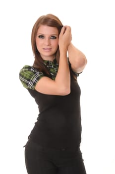 Portrait of a Lovely brunette girl isolated