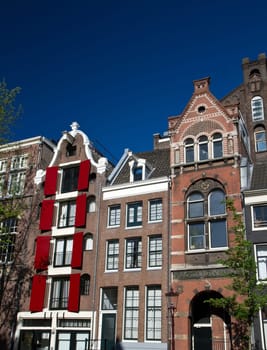 Amsterdam canals and typical houses
