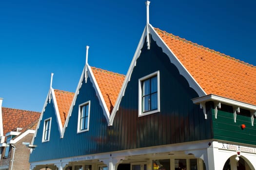 Touristic town of Volendam in Holland