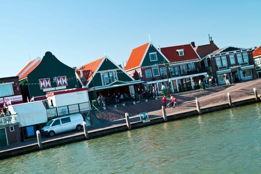 Touristic town of Volendam in Holland