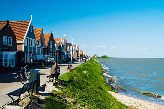 Touristic town of Volendam in Holland