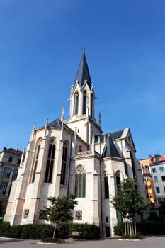 Saint-Georges church in Lyon city and blue sky
