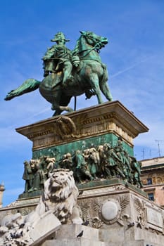 A view on the main square of Milan, the Piazza del Duomo