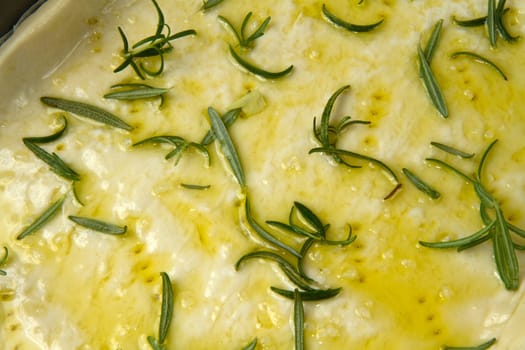 white pizza with fresh rosemary