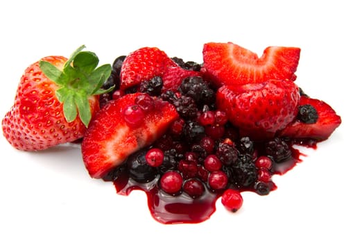 fresh berries isolated on white background