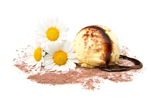 Ice cream with Chocolate decoration
