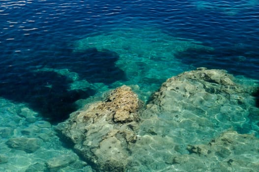 Rocks on the coast of Corfu island