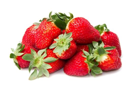 fresh strawberries isolated on white background