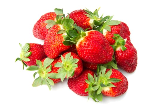 fresh strawberries isolated on white background