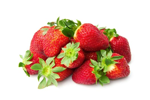 fresh strawberries isolated on white background