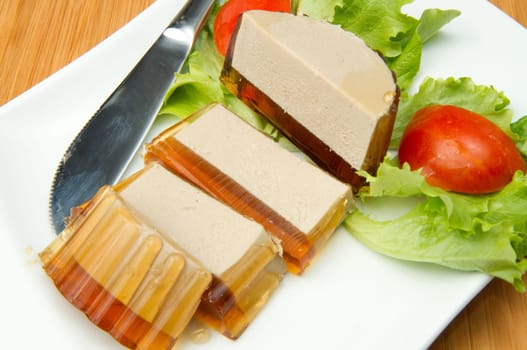 fresh patè with tomatoes and salad