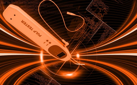 Digital illustration of pulp tester in colour background