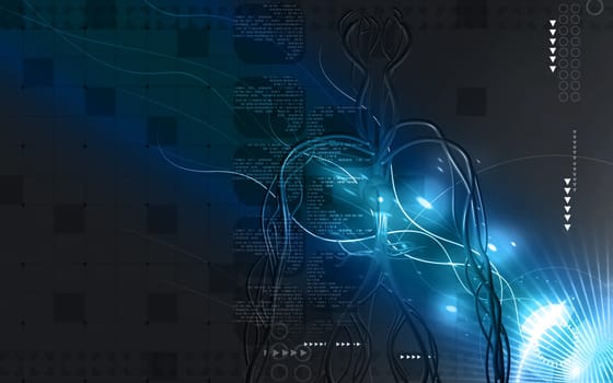 Digital illustration of vascular system in colour background