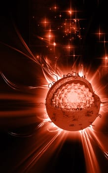 Digital illustration of Hepatitis in colour background