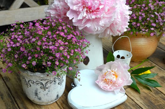 Patio Garden Flowers Decoration Table