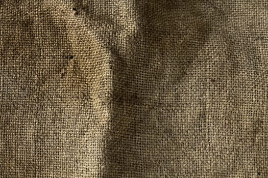 Texture of old hemp bag used for bulk transportation