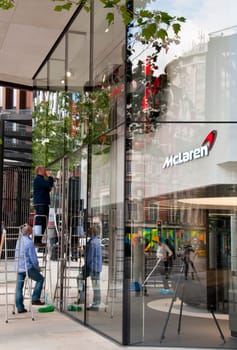 The new McLaren showroom on Knightsbridge due to open on Tuesday June 21st, 2011