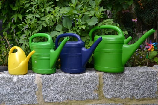 Watering can in the garden