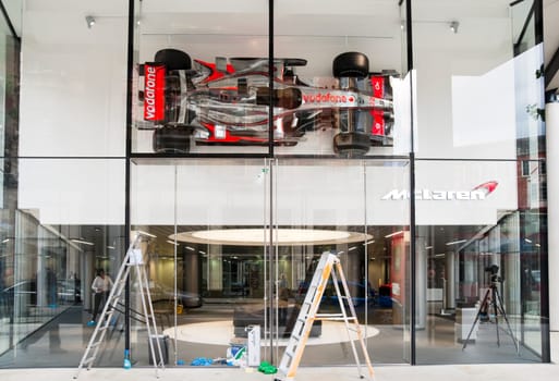 The new McLaren showroom on Knightsbridge due to open on Tuesday June 21st, 2011