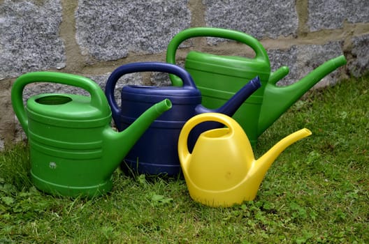 Watering can in the garden