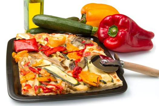 slice of pizza with fresh vegetables