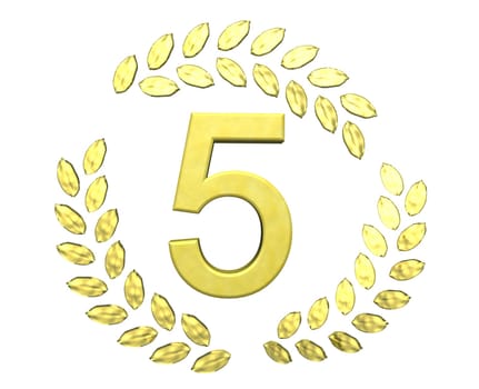 number with laurel wreath