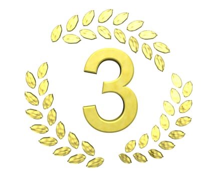 number with laurel wreath