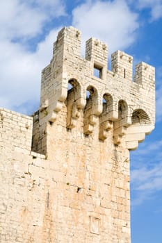 Corner detail of the fortress located in Trogir, Croatia