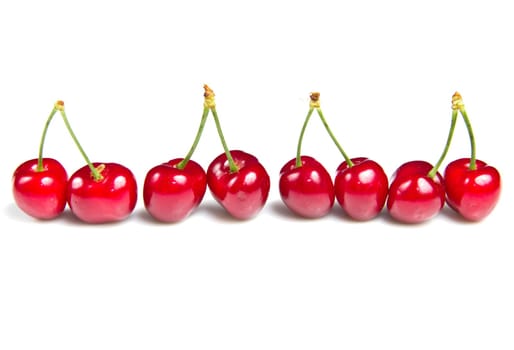 Sweet cherry isolated on white