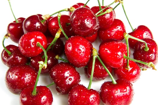 Sweet cherry isolated on white