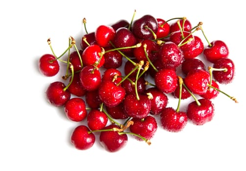 Sweet cherry isolated on white