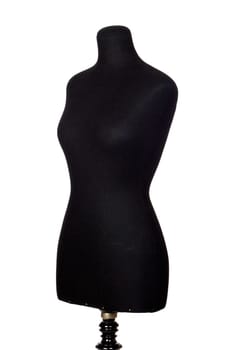 A black mannequin isolated on a over white background