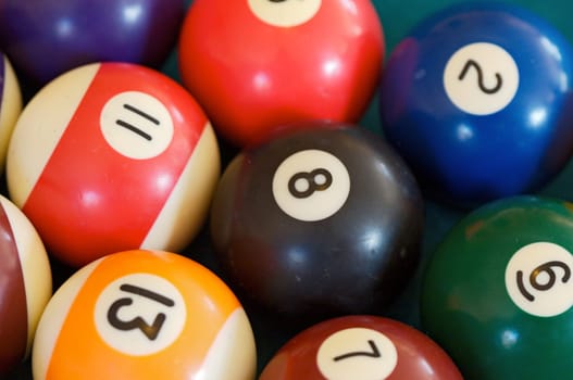 A photo of some billiard balls on the table