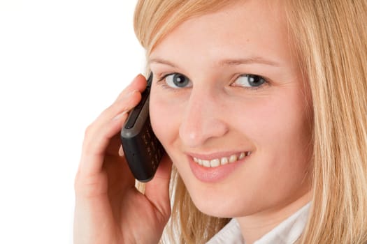 Young businesswoman talking on the phone