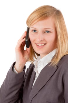 Young businesswoman talking on the phone