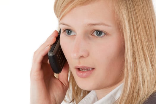 Young businesswoman talking on the phone