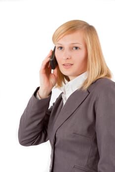 Young businesswoman talking on the phone