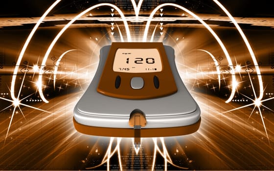 Digital illustration of Glocometer in colour background