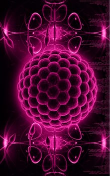 Digital illustration of Sperm and Egg in colour background