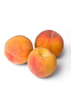 Peaches isolated on white background