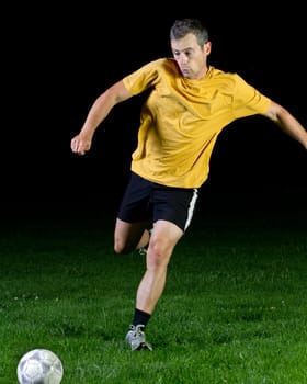 Soccer player scoring