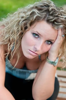 Portrait of depressed young woman