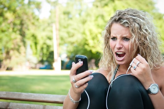 Angry - woman with cellphone