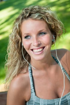 Listening music - woman portrait