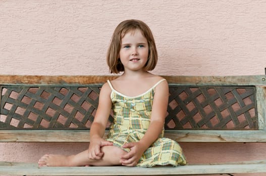 Outdoors portrait of small cute child -natural expression