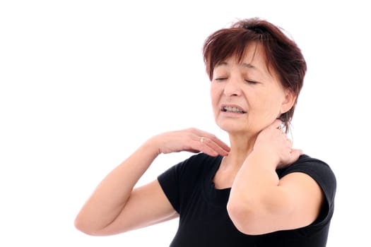 Senior woman with neck pain