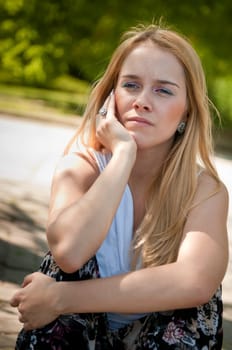 Big troubles - portrait of worried teenager worried, youth lifestyle concept