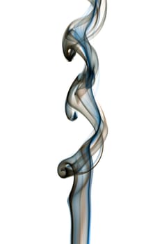 Abstract smoke shapes over a white background