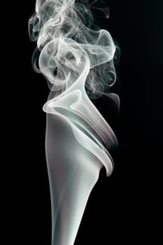 Abstract smoke shapes over a white background