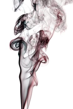 Abstract smoke shapes over a white background